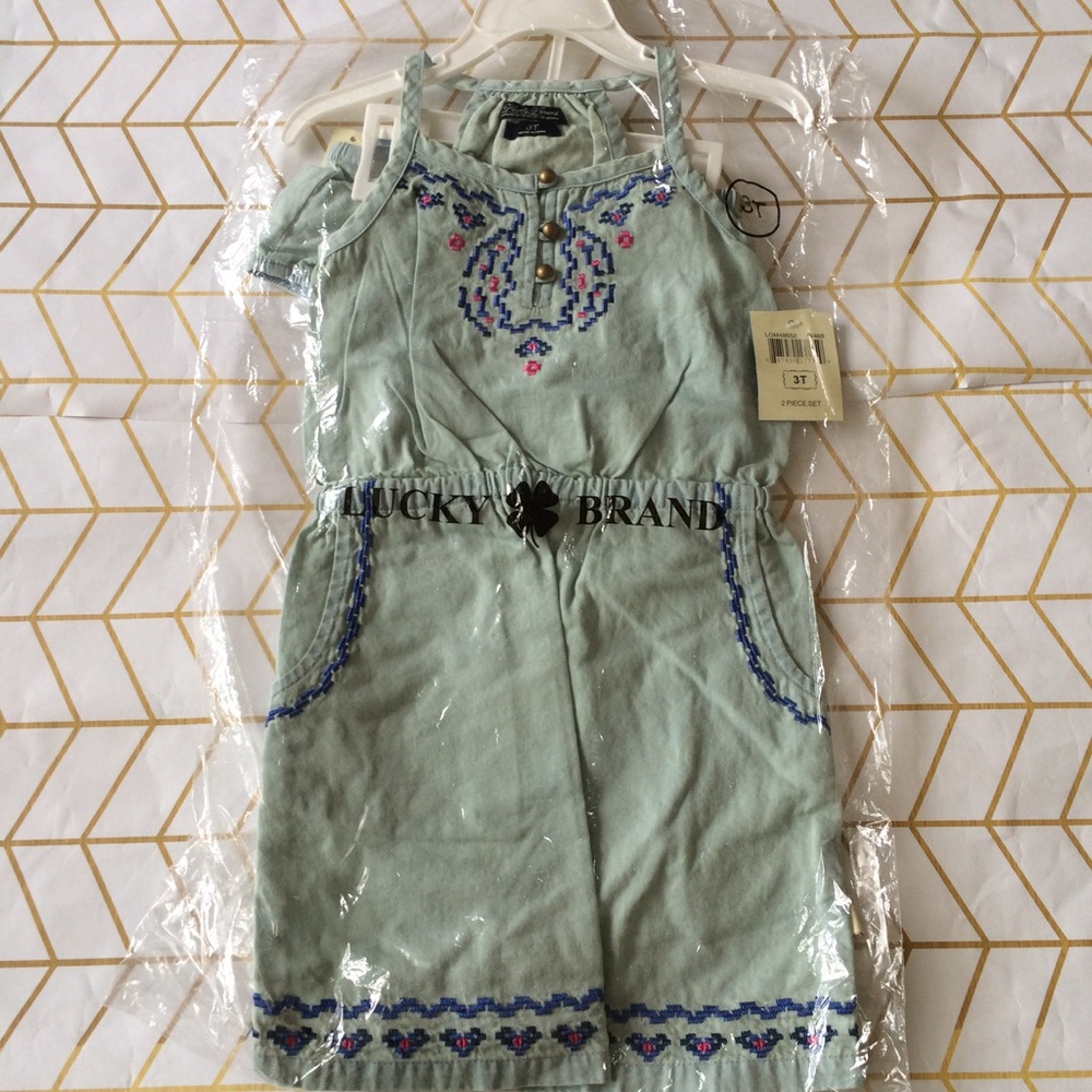 Lucky Brand Girls Embroidered Dress, 3T